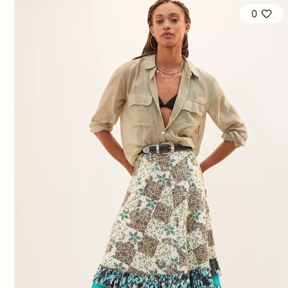 NWT Anthropologie (Raga) Floral Patchwork Maxi Skirt - Picture 6 of 6